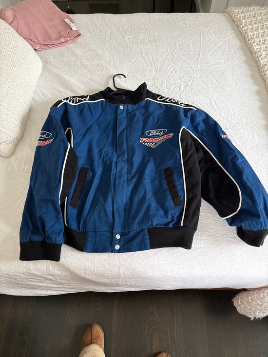 Ford Jackets & Blazers - Thrifted Ford Racing Blue Bomber Jacket